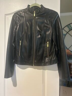 Classic Black Lamb Leather Zip-Front Jacket